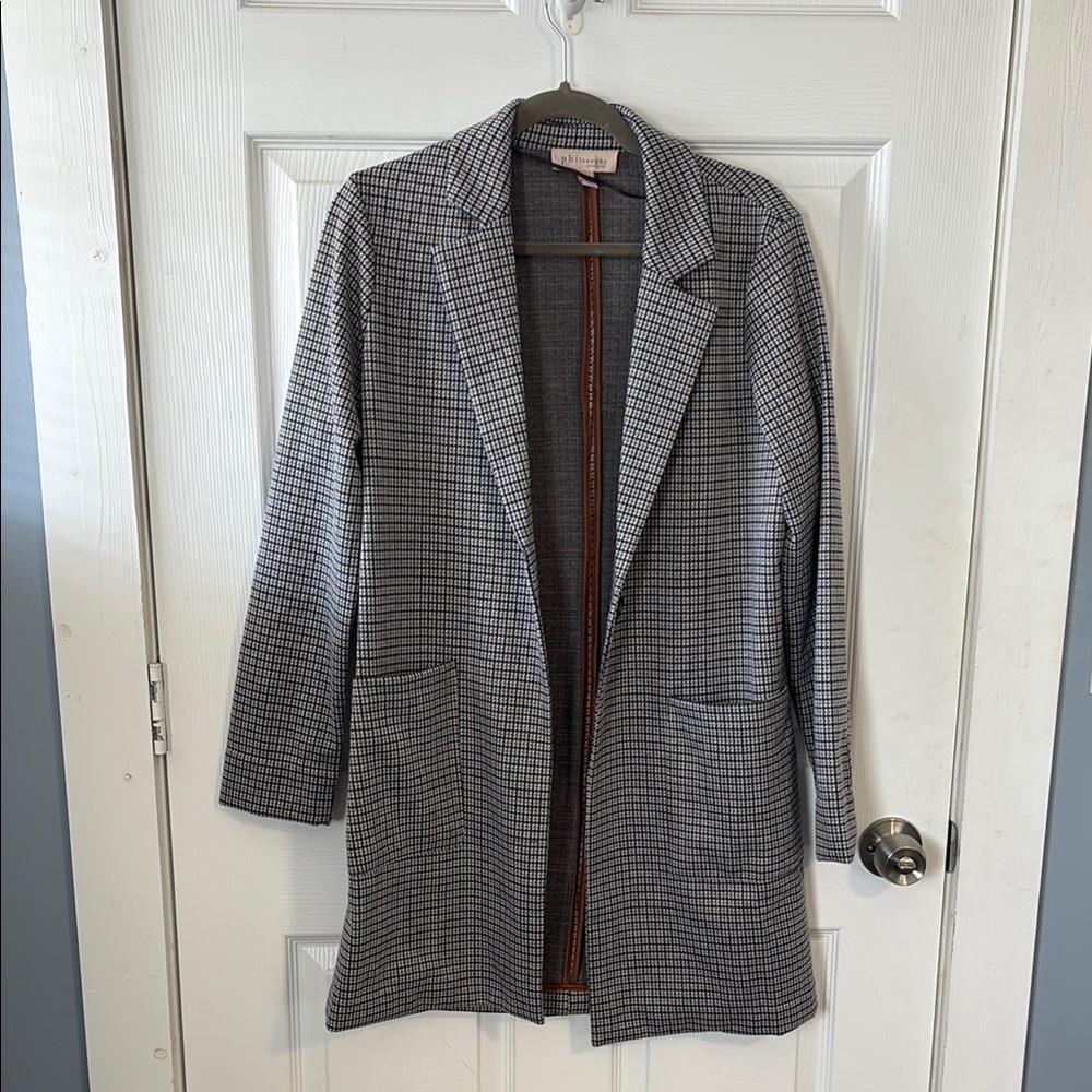 Gray Checkered Long Coat